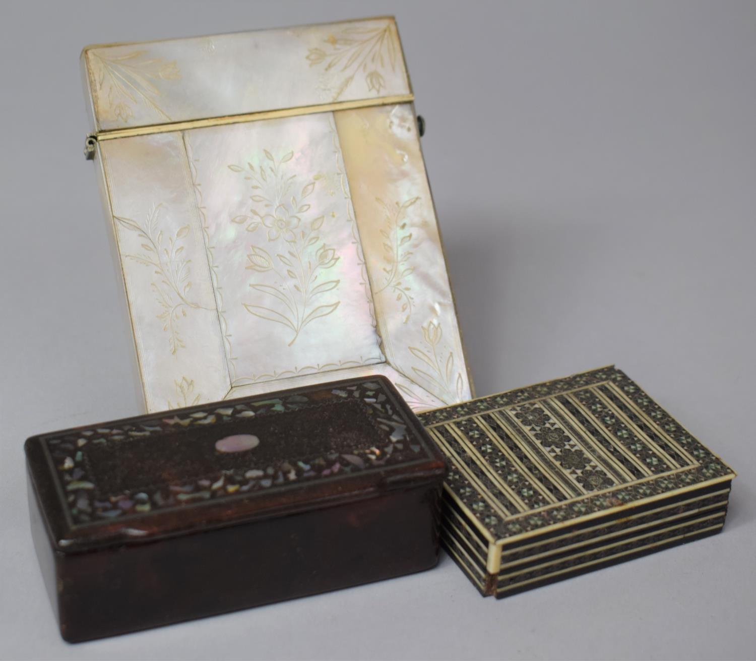 A Mother of Pearl Card Case in Need of Attention with Detached Hinge, Inlaid Visakhapatnam