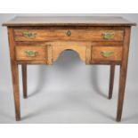 A 19th Century Oak Lowboy with Full Length Top Drawer Over Two Short Drawers, Square Tapering