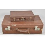 A Vintage Suitcase, 66cm wide and a Document Case 40cm wide