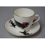 A Mid 20th Century Allertons Cup and Saucer, Black Cats