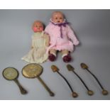 Two Vintage Dolls, Two Mid 20th Century Dressing Table Mirrors etc