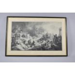 A Framed Monochromed Print After Kaulbach, The Battle of Salamis, Probably Formerly a Bookplate,