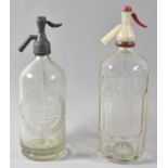 Two Vintage Soda Siphons for Crewe Mineral Water Co. and Cantrell & Cochrane