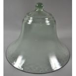 A Moulded Glass Bell Shaped Cheese or Cake Cover, 34cm Diameter
