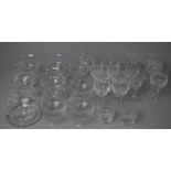 A Collection of Various Cut Glass to comprise Sherries, Brandies, Sundae Dishes Etc