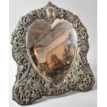 A Good Quality Victorian Silver Mounted Heart Shaped Easel Backed Dressing Table Mirror Decorated in