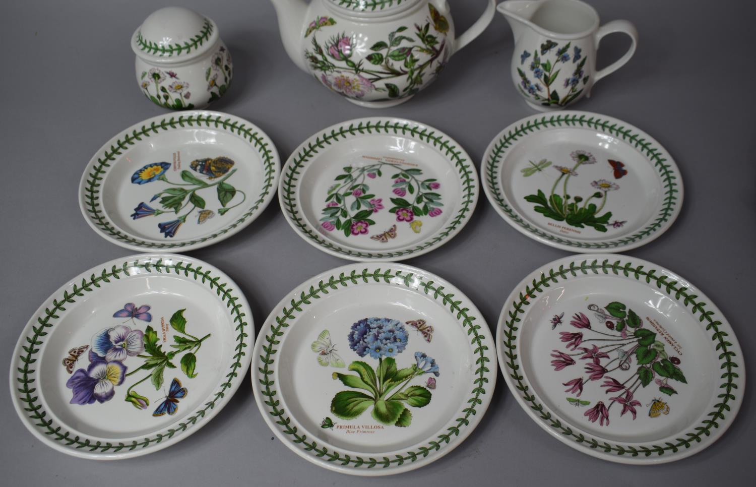 A Collection of Portmeirion Botanic Garden Teawares to Comprise Six Cups, Lidded Sugar, Jug, Teapot, - Image 2 of 2