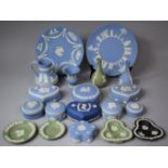 A Collection of Wedgwood Jasperware, 18 Pieces in Total, to comprise Plates, Lidded Pots, Jugs,