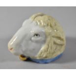 A 19th Century Continental Novelty in the Form of a Sheep's Head with Slot for Holding Matches