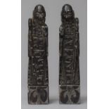 Two Soapstone Seals In the Form of Shou Lao Daoist God of Longevity, 9cm High