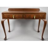 An Early Mid 20th Century Walnut Galleried Side Table on Extended Cabriole Supports, 112cm wide