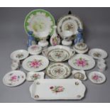 A Collection of Various Ceramics to comprise Seven Pieces of Coalport Ming Rose include Two