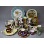 A Collection of Various Ceramics to Comprise Commemorative Plates, Mugs, Vases, Gibsons Parrot