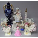 A Collection of Various Continental Ceramics to include Spill Holders with Gnome Decoration, Large