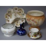 A Collection of Various Ceramics to comprise Blush Ivory Crown Devon Vase, Trefoil Dish, Royal