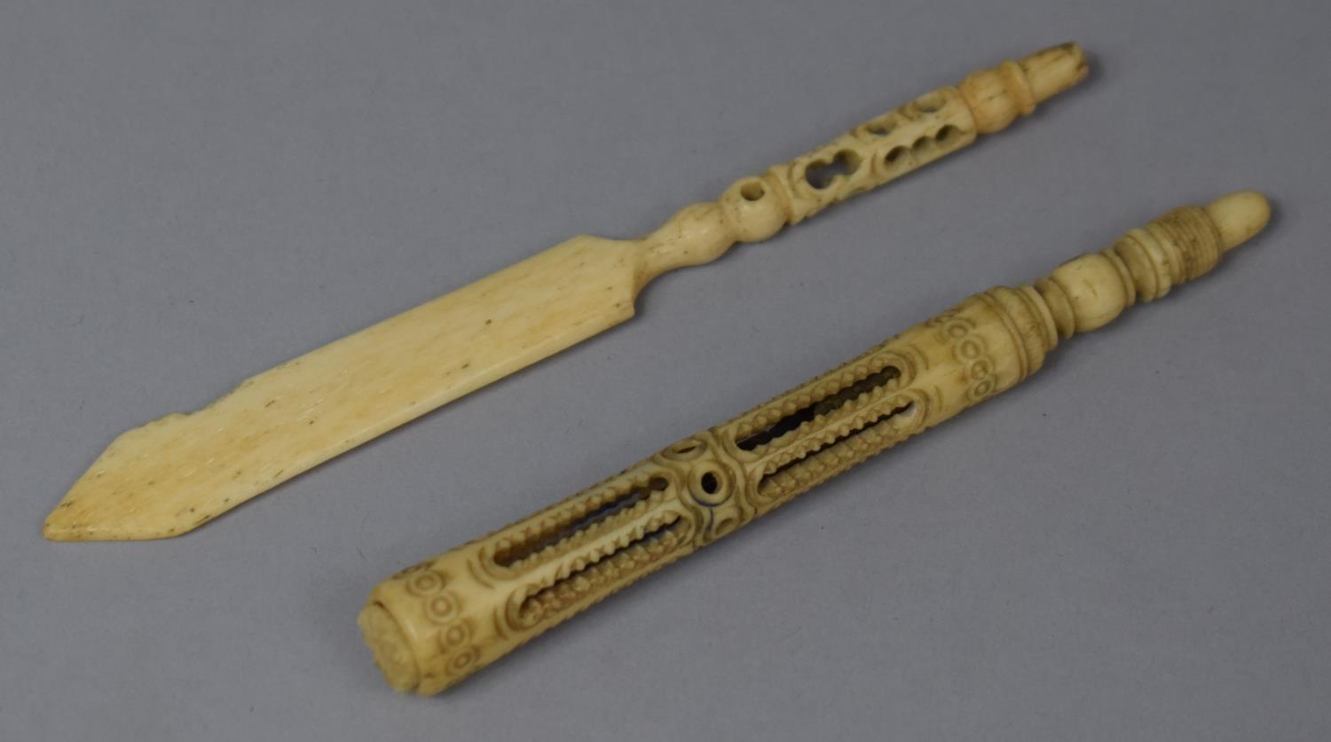 Two 19th Century Ivory Stanhope Novelties, Both with Stanhopes Missing