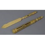 Two 19th Century Ivory Stanhope Novelties, Both with Stanhopes Missing
