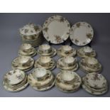 A Royal Doulton Old Leeds Spray Pattern Part Dinner and Tea Service to comprise Plates, Saucers,