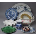 A Collection of Various 19th Century and Later Ceramics to comprise Blue and White Decorated Plates,