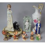 A Collection of Various Continental Ceramics Comprising Goebels Figurine, Bisque Robin,