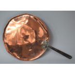 A Victorian Circular Copper Saucepan Lid with Iron Handle, 36cm Diameter