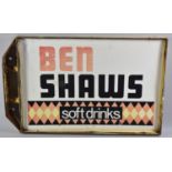 A Mid 20th Century Wall Mounting Metal Advertising Frame Containing Printed Sign for Ben Shaws