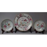 An 18th/19th Century Chinese Famille Rose Export Plate Decorated with Applied Enamels Depicting