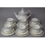 A Royal Albert Memory Lane Teaset to comprise Teapot, Six Cups and Six Saucers, Six Side Plates