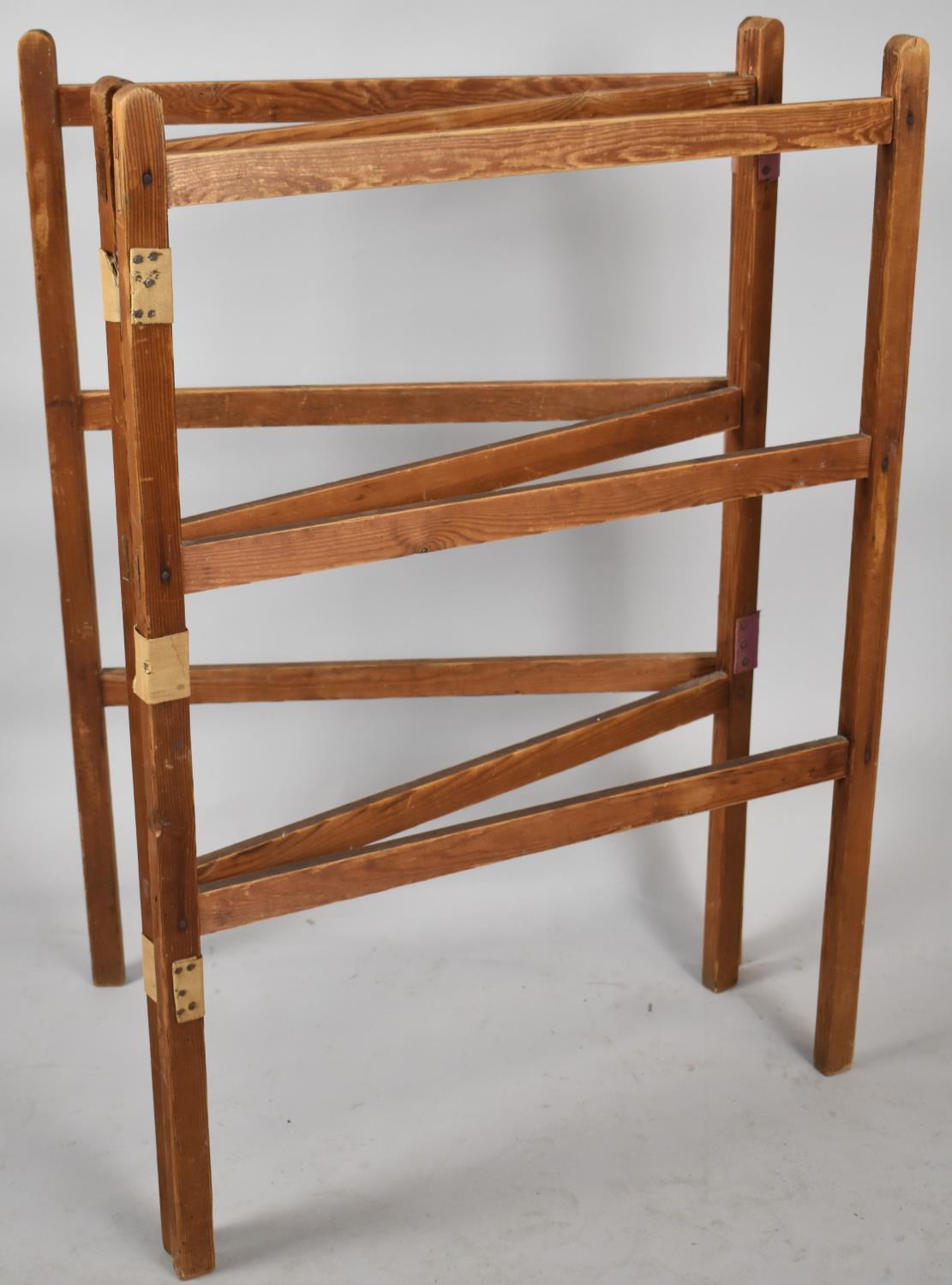 A Vintage Three Fold Clothes Airer, 87cm high