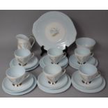 A Queen Anne Glade Pattern Teaset to Comprise Six Cups, Milk, Sugar, Six Saucers and Side Plates and