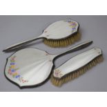 A Mid 20th Century Three Piece Dressing Table Set to Comprise Hairbrush, Clothes Brush and Hand