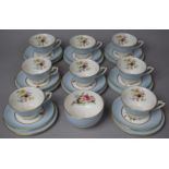 A Royal Doulton Miranda Teaset to Comprise Eight Cups, Sugar Bowls, Eight Saucers and Eight Side