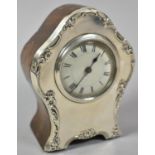 A Silver Mounted Mantle Clock, Movement in Need of Attention, 14cm high