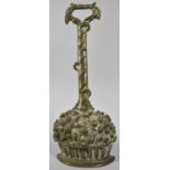 A 19th Century Style Brass Door Porter in the Form of Basket of Fruit, 36cm high