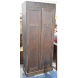 A Stained Pine Hall Robe with Panelled Doors, 74cm wide