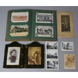 A Late Victorian/Edwardian Postcard Album Containing Mixed Postcards, a Collection of Vintage