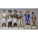 A Collection of Six Continental Military Figures, Tallest 22cm high