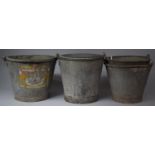 A Collection of Four Vintage Galvanized Buckets