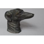 A Patinated Bronze Study of Greyhound's Head, 13cm high and 15cm Long