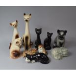 A Collection of Various Mid 20th Century Cat Ceramic Ornaments Etc