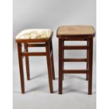 Two Vintage Square Topped Stools