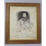 An Oak Framed Engraving, His Royal Highness Frederick, Duke of York, 39x33cm, Has Water Stain