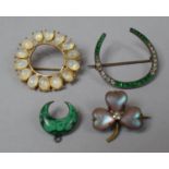 A Collection of Four Late 19th/Early 20th Century Brooches to Include Saphiret, Paste Stone, Horse