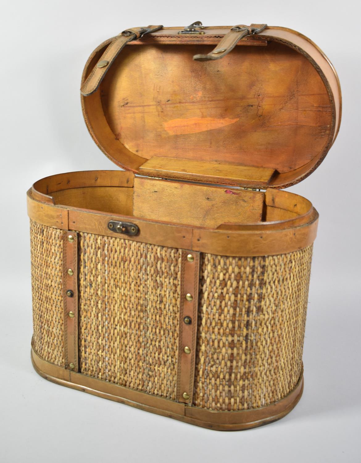 A Modern Novelty Oval Box in the Form of a Travelling Trunk, 40cm wide - Bild 2 aus 2