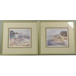 A Pair of Framed Limited Edition Prints of Children on Beach, After Kim Raymond, "New Dress" and "