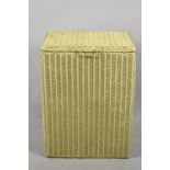 A Lloyd Loom Linen Box with Hinged Lid, 42cm wide