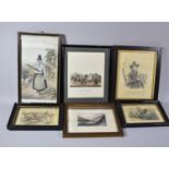 A Collection of Various Coloured Engravings, Welsh Costume Prints etc