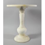 A Vintage Alabaster Circular Topped Stand with Vase Support, 29cm Diameter and 36cm high