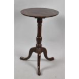 A Circular Topped Mahogany Snap Top Wine Table on Tripod Support, 38cm Diameter