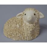 A Studio Pottery Study of a Reclining Lamb, 15cm long